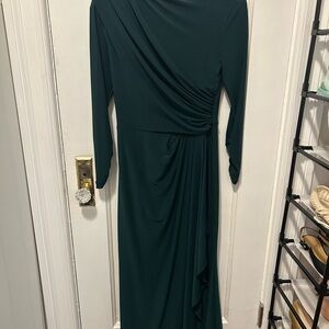 Betsy & Adam Green Asymmetrical Ruched Cocktail Dress